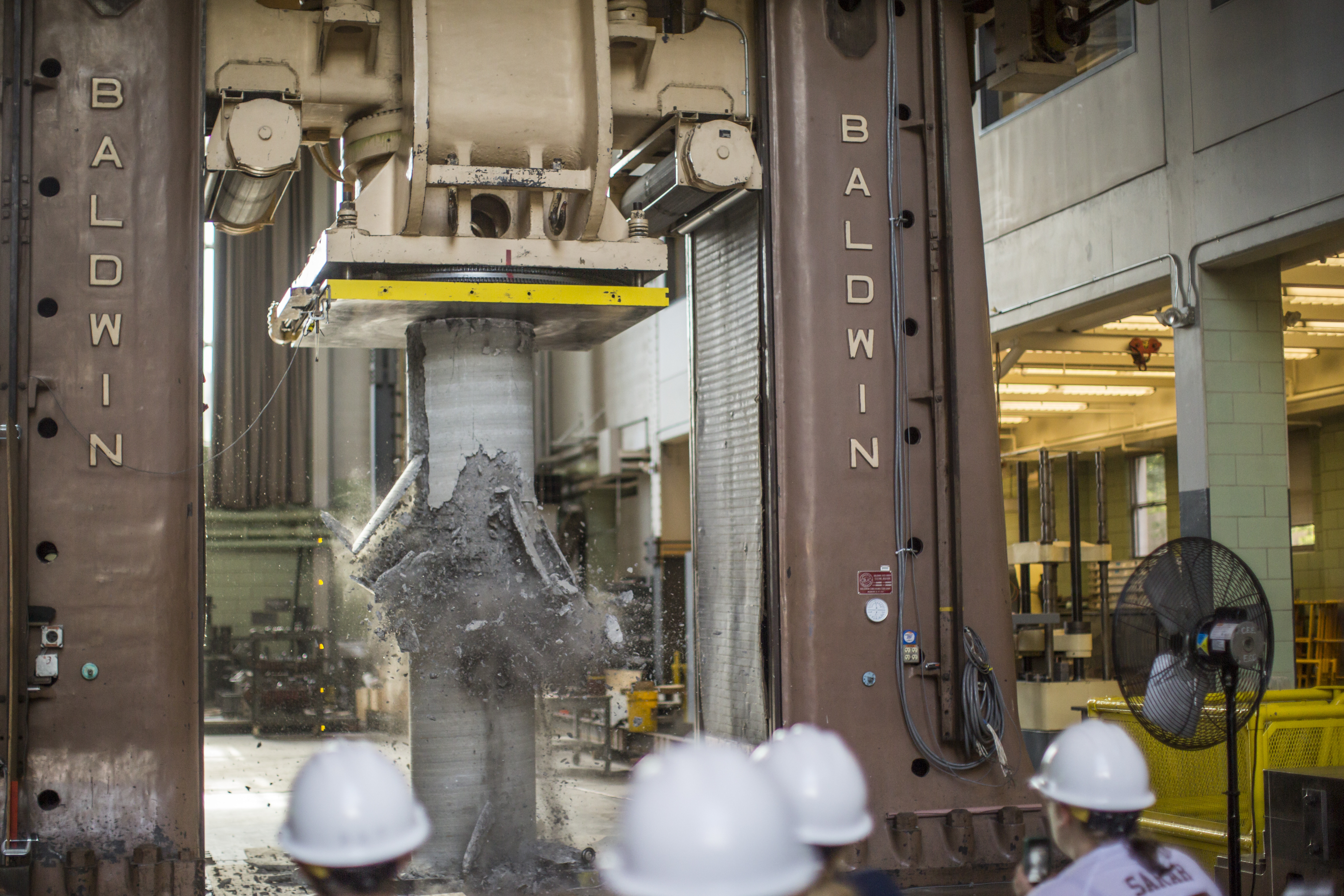 Pillar breaking during a test