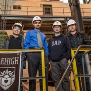 Muhannad Suleiman with students at Lehigh's ATLSS Engineering Research Center.